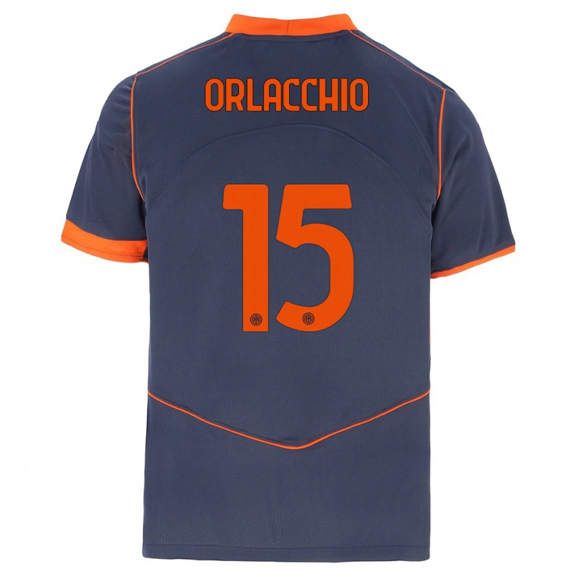 DanxenキッズAngelo Orlacchio#15グレー オレンジサードユニフォームシャツ2025/26ジャージーユニフォーム