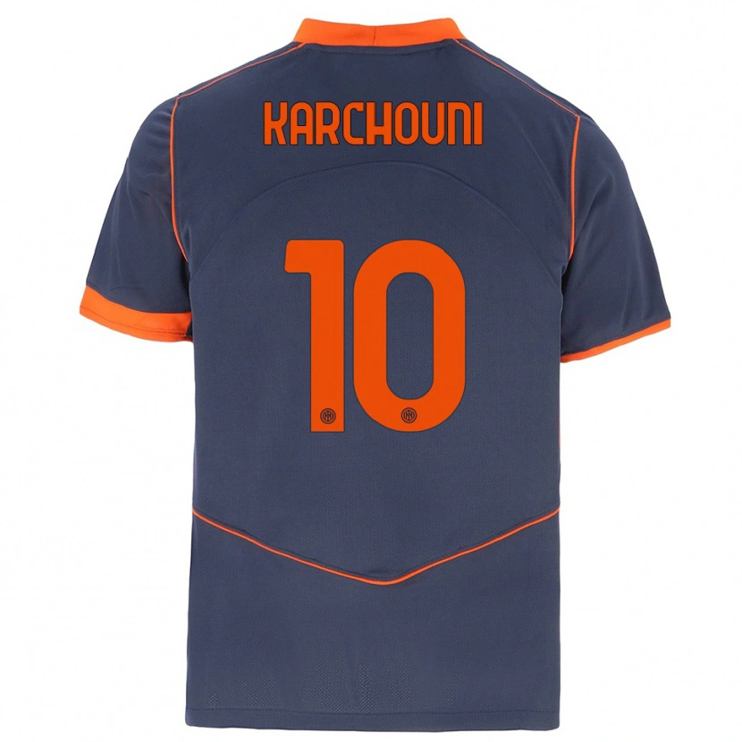 DanxenキッズGhoutia Karchouni#10グレー オレンジサードユニフォームシャツ2025/26ジャージーユニフォーム