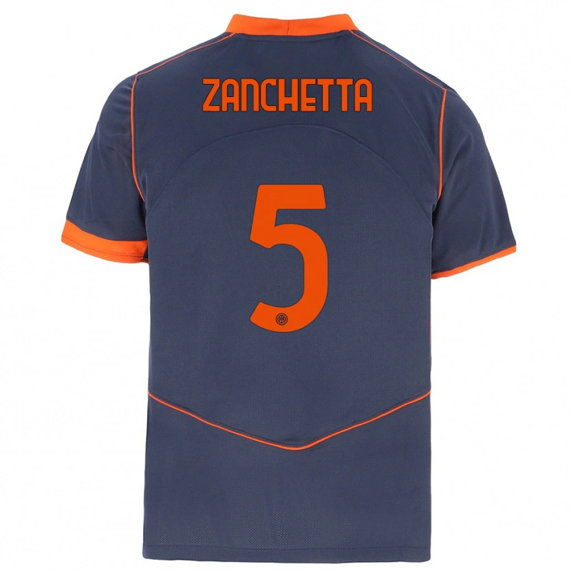 DanxenキッズMattia Zanchetta#5グレー オレンジサードユニフォームシャツ2025/26ジャージーユニフォーム