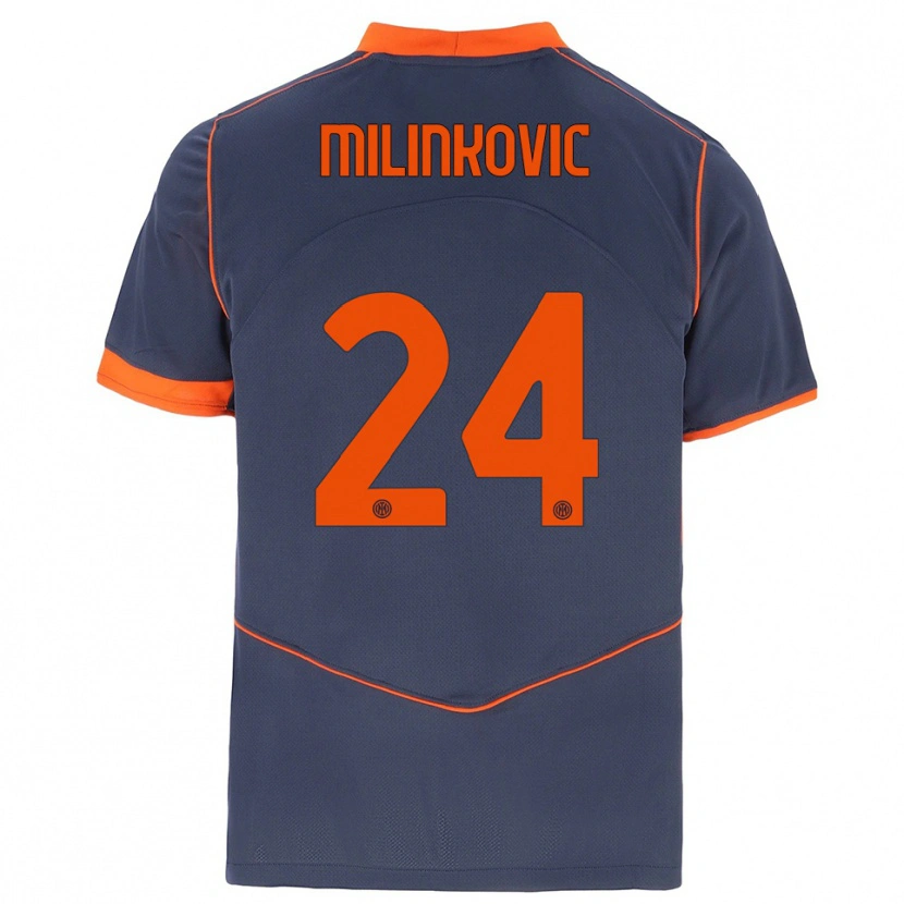 DanxenキッズMarija Milinković#24グレー オレンジサードユニフォームシャツ2025/26ジャージーユニフォーム