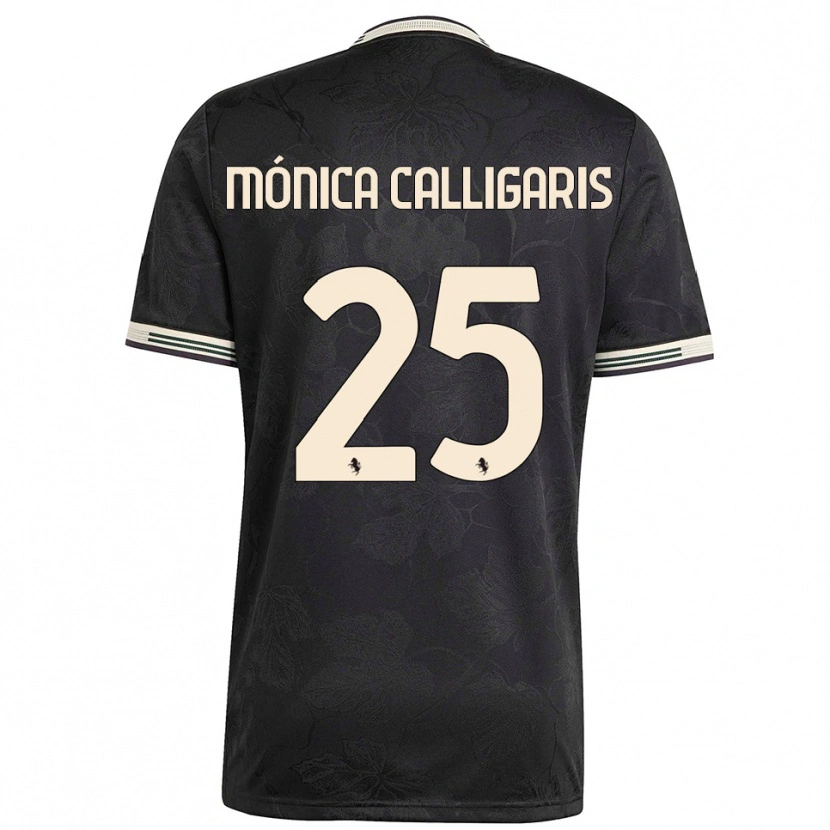 DanxenキッズViola Mónica Calligaris#25ブラック ホワイト グリーンサードユニフォームシャツ2025/26ジャージーユニフォーム