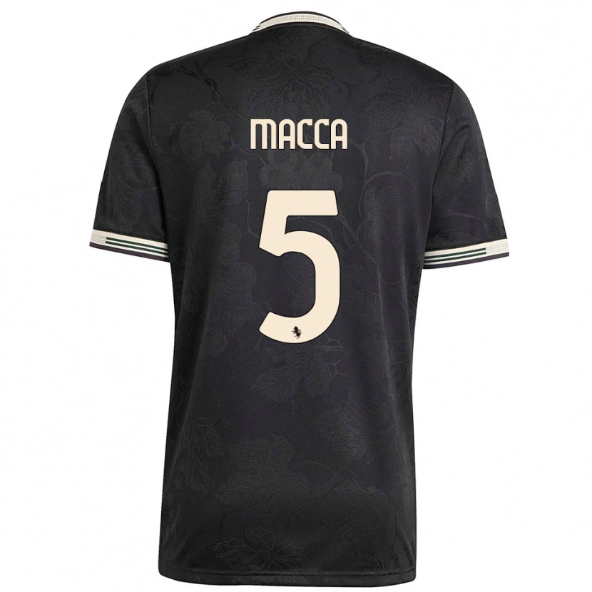 DanxenキッズFederico Macca#5ブラック ホワイト グリーンサードユニフォームシャツ2025/26ジャージーユニフォーム