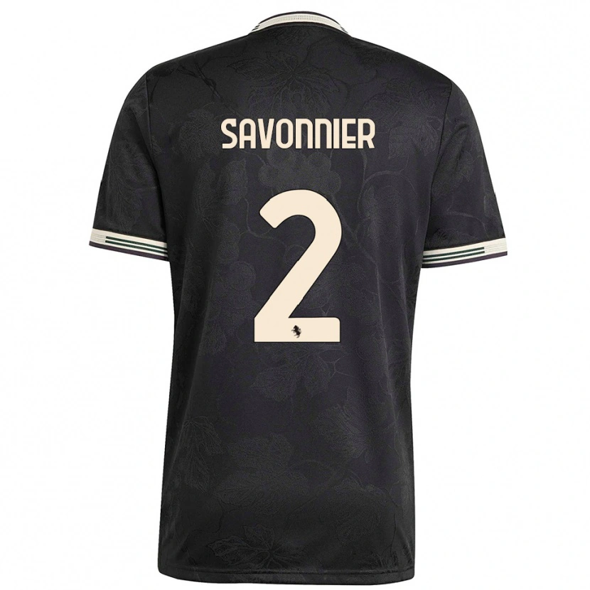 DanxenキッズNelson Savonnier#2ブラック ホワイト グリーンサードユニフォームシャツ2025/26ジャージーユニフォーム