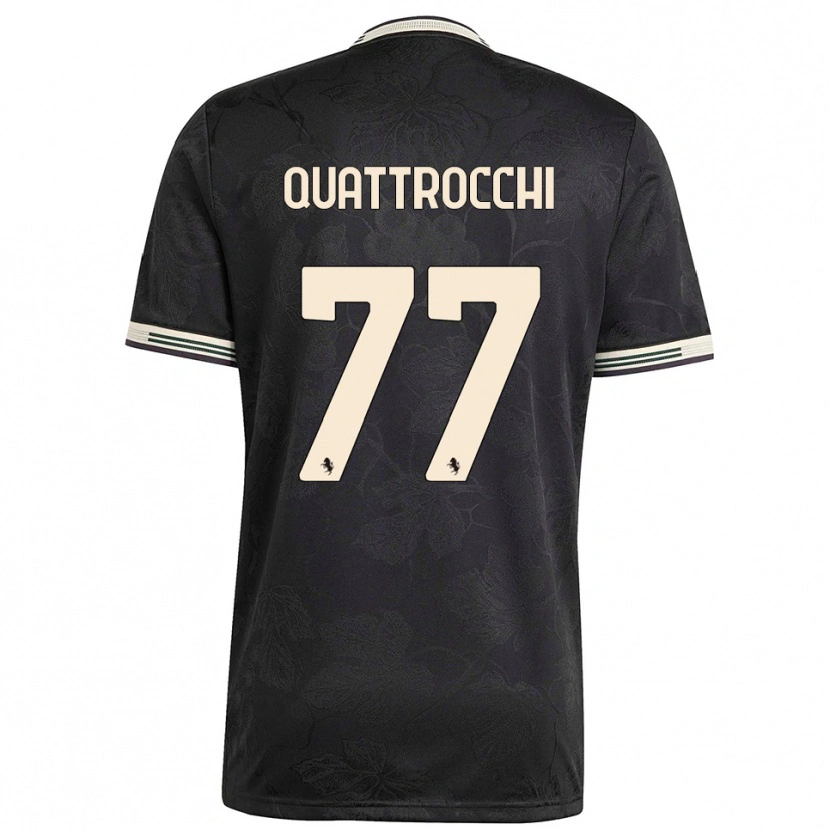 DanxenキッズJuan Ignacio Quattrocchi#77ブラック ホワイト グリーンサードユニフォームシャツ2025/26ジャージーユニフォーム