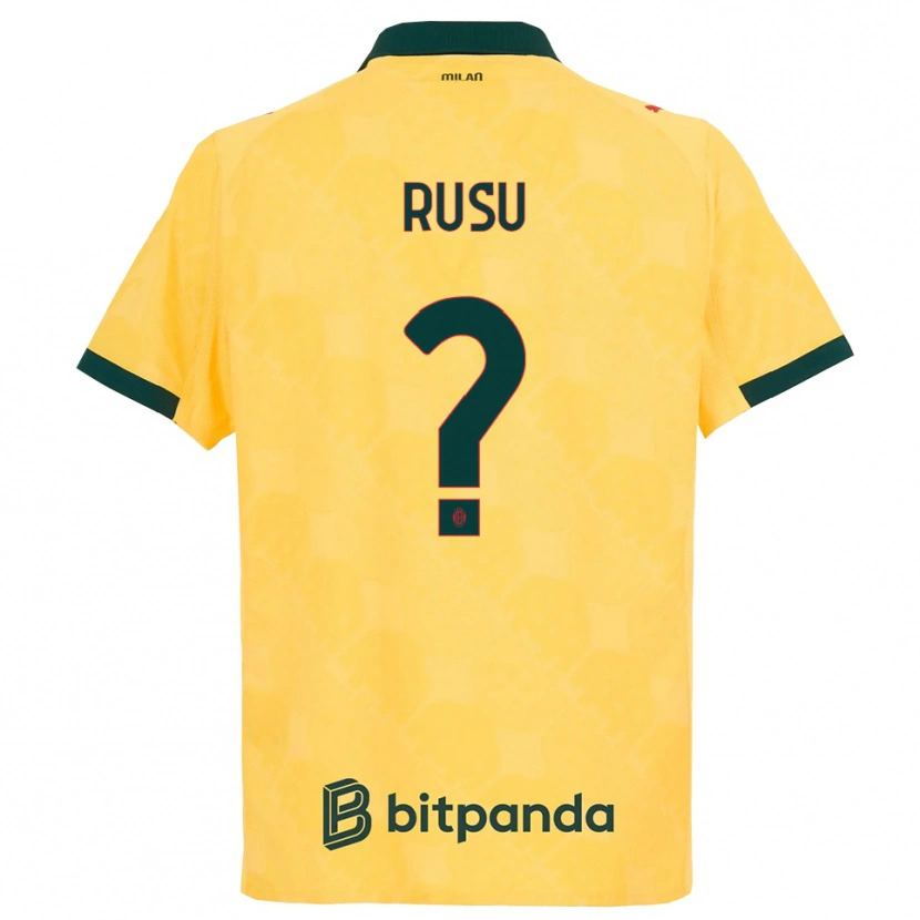 DanxenキッズRyan Rusu#0イエロー ブラックサードユニフォームシャツ2025/26ジャージーユニフォーム