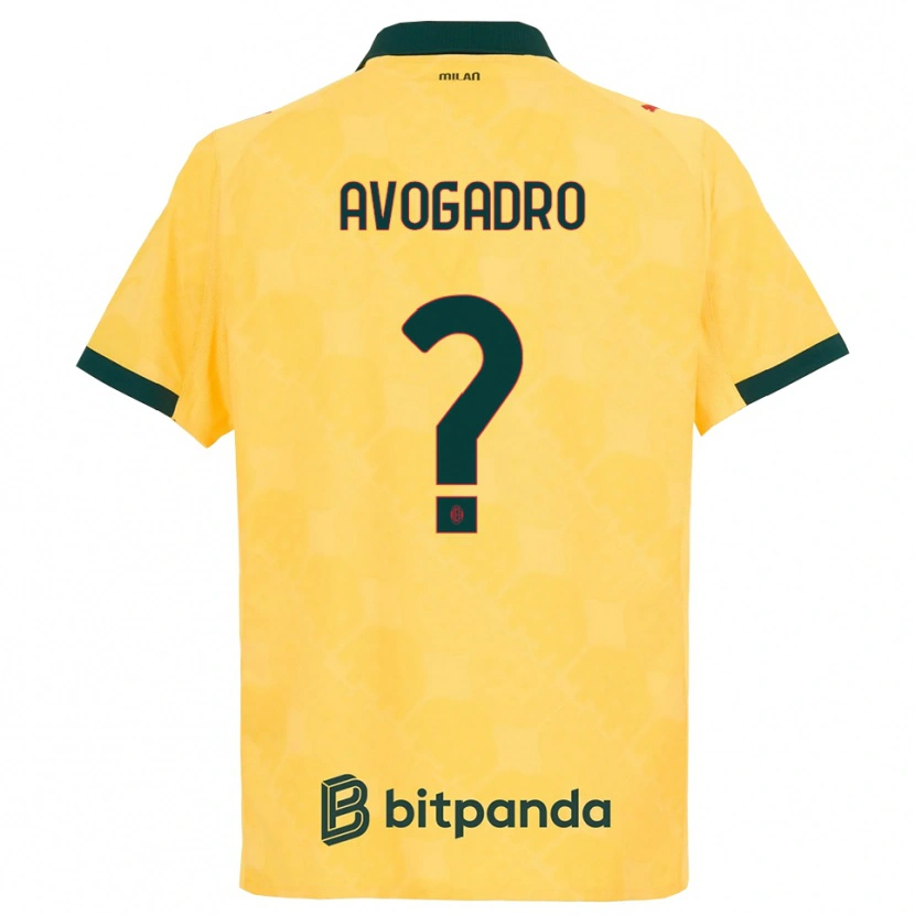 DanxenキッズPietro Avogadro#0イエロー ブラックサードユニフォームシャツ2025/26ジャージーユニフォーム