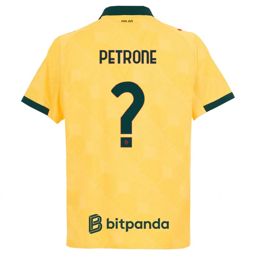 DanxenキッズDaniele Petrone#0イエロー ブラックサードユニフォームシャツ2025/26ジャージーユニフォーム