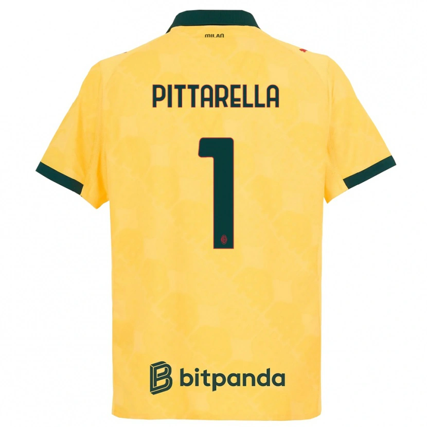 DanxenキッズMatteo Pittarella#1イエロー ブラックサードユニフォームシャツ2025/26ジャージーユニフォーム