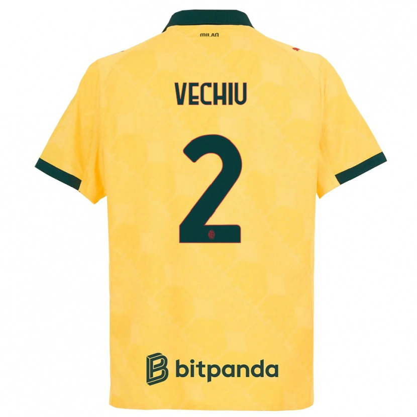 DanxenキッズChristian Vechiu#2イエロー ブラックサードユニフォームシャツ2025/26ジャージーユニフォーム
