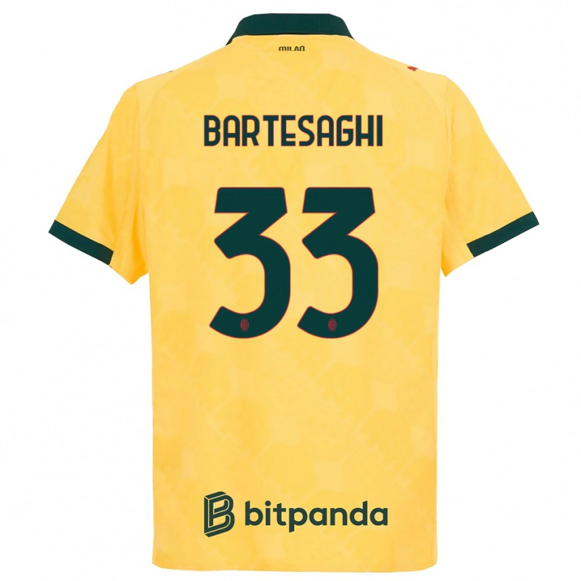 Danxenキッズダヴィデ・バルテサギ#33イエロー ブラックサードユニフォームシャツ2025/26ジャージーユニフォーム