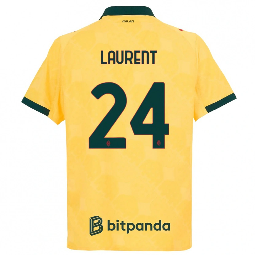 Danxenキッズエメリーヌ・ローラン#24イエロー ブラックサードユニフォームシャツ2025/26ジャージーユニフォーム