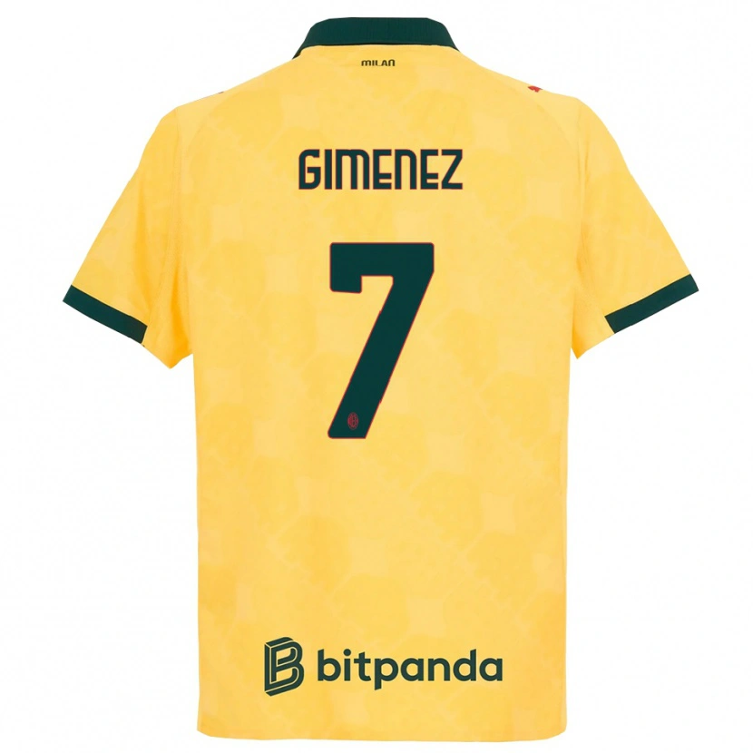 Danxenキッズサンティアゴ・ヒメネス#7イエロー ブラックサードユニフォームシャツ2025/26ジャージーユニフォーム