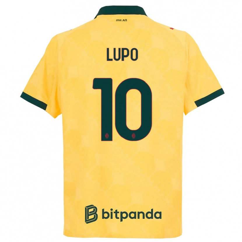 DanxenキッズSimone Lupo#10イエロー ブラックサードユニフォームシャツ2025/26ジャージーユニフォーム