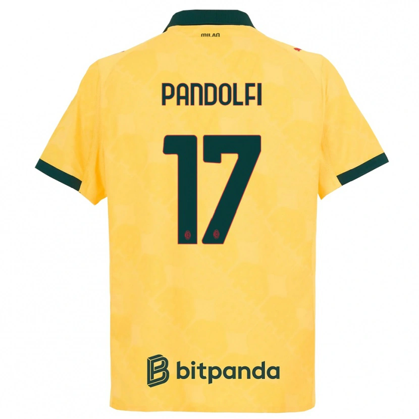 DanxenキッズFabio Pandolfi#17イエロー ブラックサードユニフォームシャツ2025/26ジャージーユニフォーム