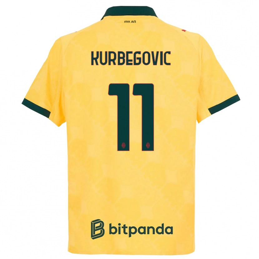 DanxenキッズDino Kurbegovic#11イエロー ブラックサードユニフォームシャツ2025/26ジャージーユニフォーム