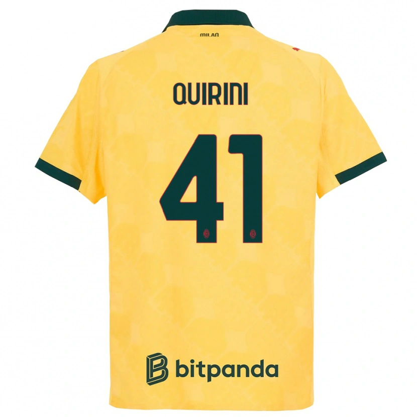 DanxenキッズEttore Quirini#41イエロー ブラックサードユニフォームシャツ2025/26ジャージーユニフォーム