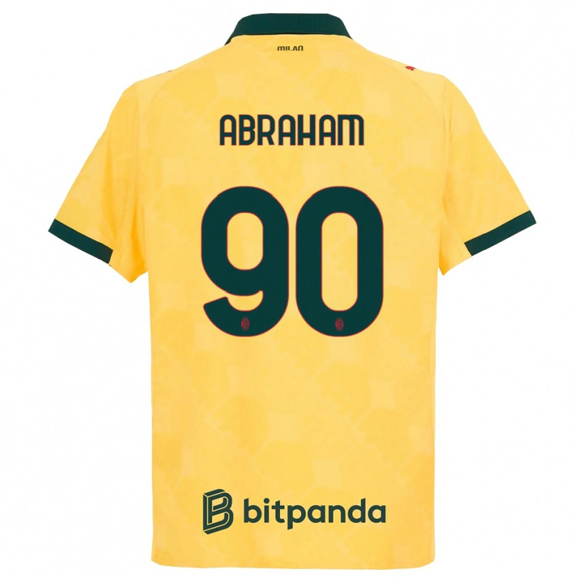Danxenキッズタミー・アブラハム#90イエロー ブラックサードユニフォームシャツ2025/26ジャージーユニフォーム