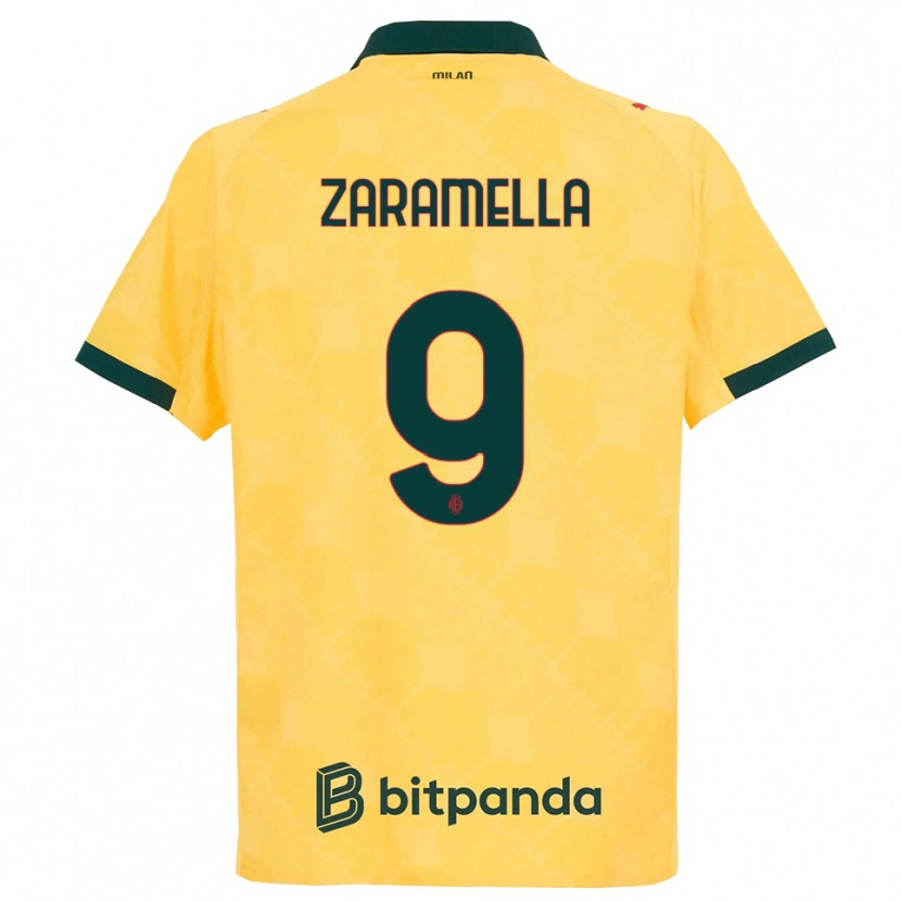 DanxenキッズMattia Zaramella#9イエロー ブラックサードユニフォームシャツ2025/26ジャージーユニフォーム
