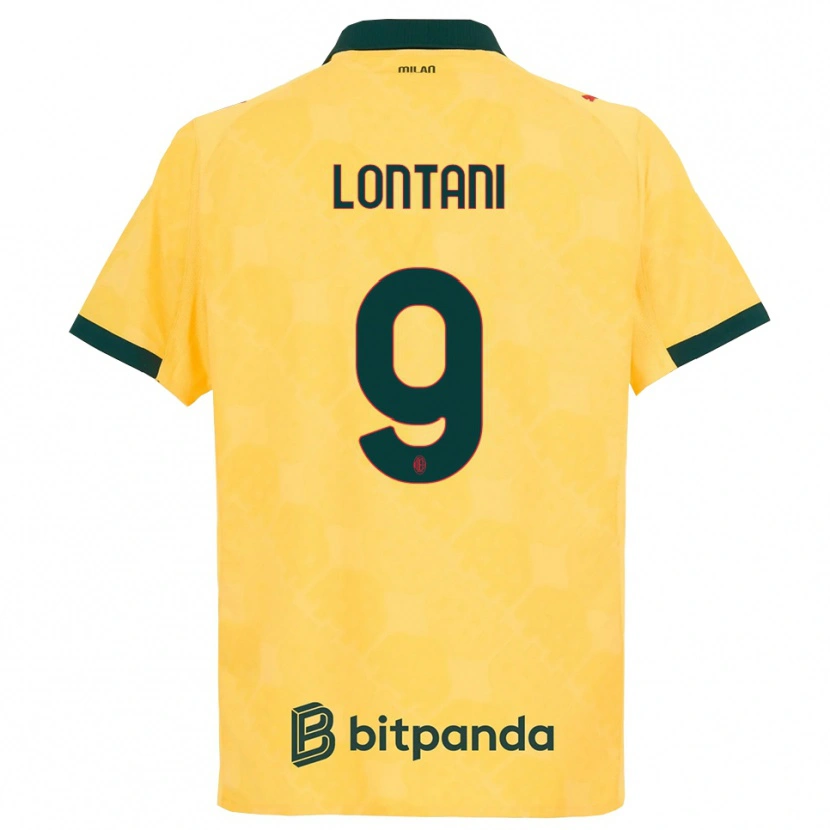 DanxenキッズSimone Lontani#9イエロー ブラックサードユニフォームシャツ2025/26ジャージーユニフォーム