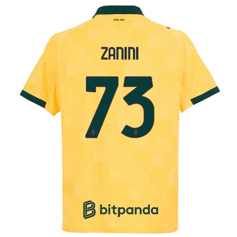 DanxenキッズPaola Zanini#73イエロー ブラックサードユニフォームシャツ2025/26ジャージーユニフォーム