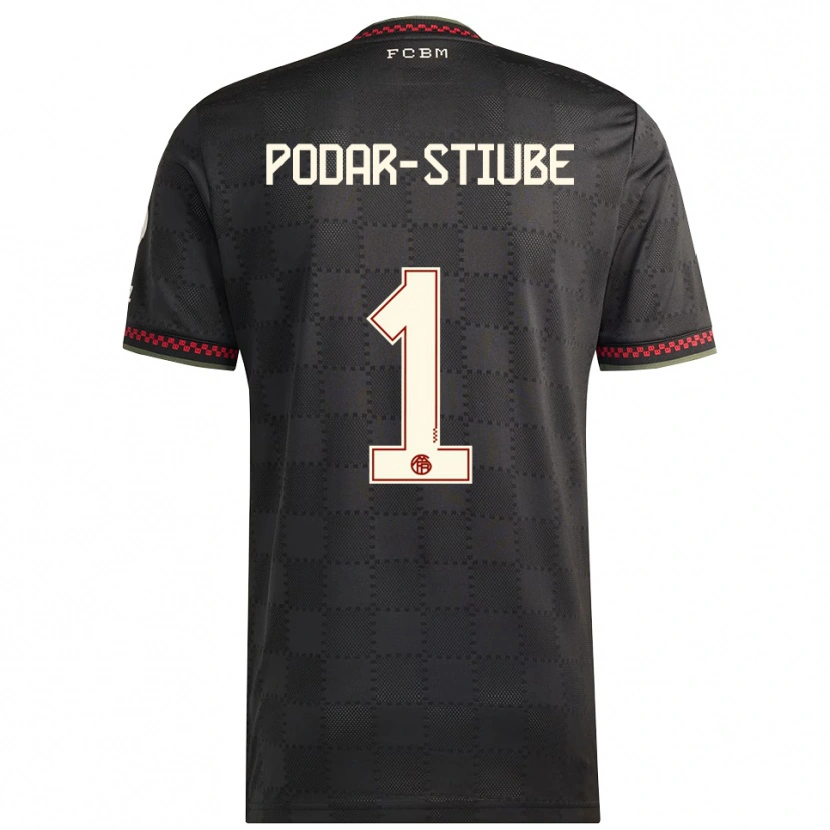 DanxenキッズDavid Podar-Stiube#1ブラック ホワイトサードユニフォームシャツ2025/26ジャージーユニフォーム