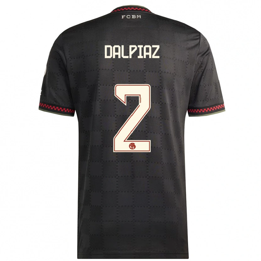 DanxenキッズMagnus Dalpiaz#2ブラック ホワイトサードユニフォームシャツ2025/26ジャージーユニフォーム