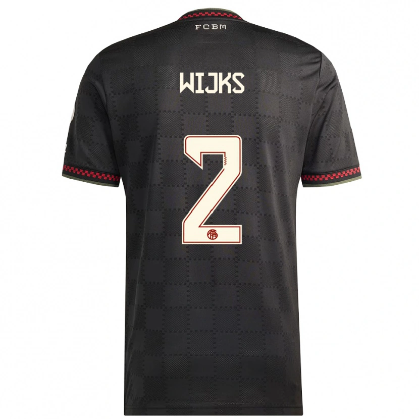 DanxenキッズChivano Wijks#2ブラック ホワイトサードユニフォームシャツ2025/26ジャージーユニフォーム