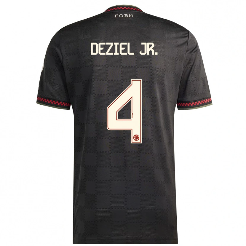 DanxenキッズRobert Deziel Jr.#4ブラック ホワイトサードユニフォームシャツ2025/26ジャージーユニフォーム