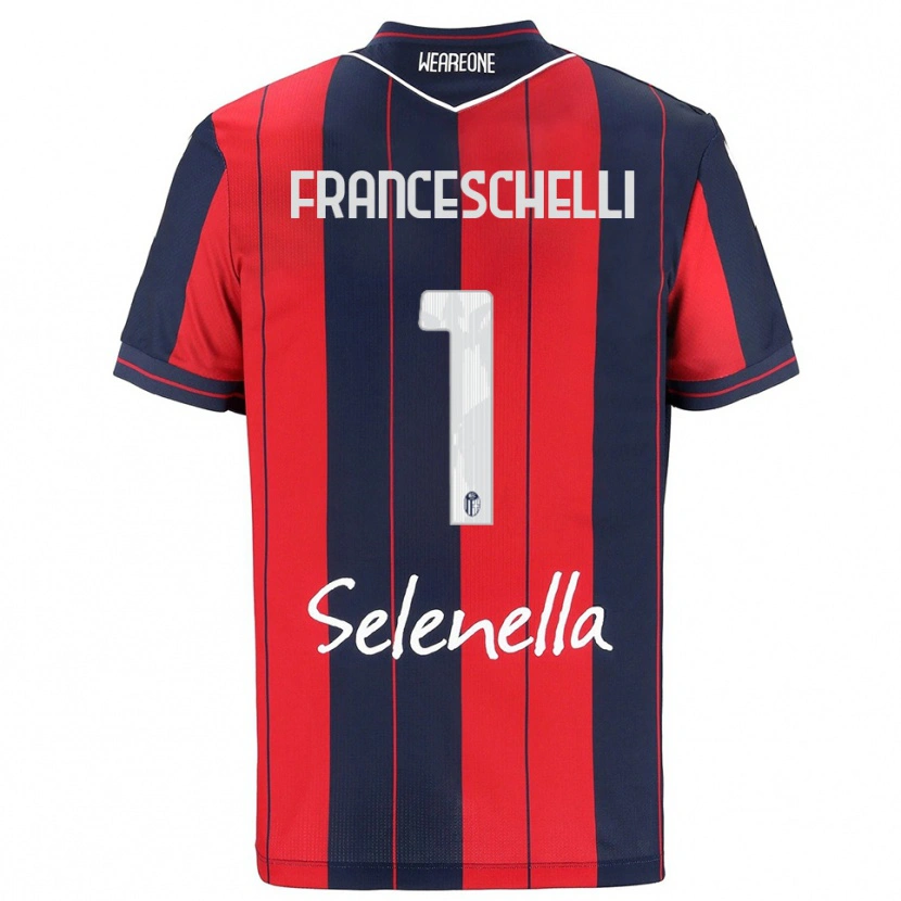 DanxenメンズMatteo Franceschelli#1レッド ネイビーホームシャツ2025/26ジャージーユニフォーム