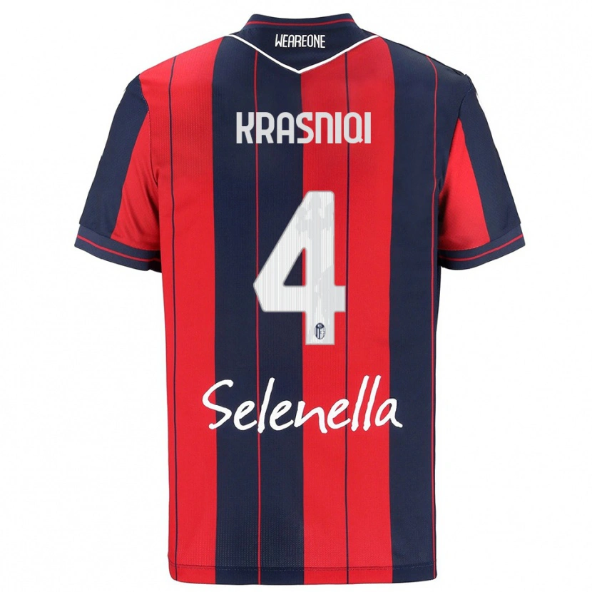 DanxenメンズBesalet Krasniqi#4レッド ネイビーホームシャツ2025/26ジャージーユニフォーム