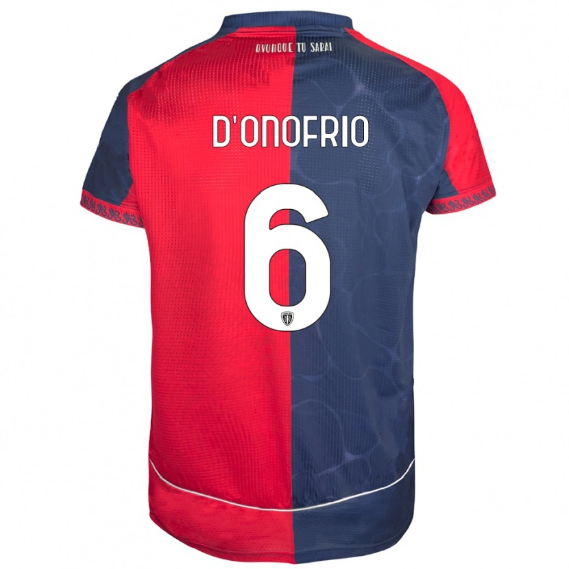 DanxenメンズVincenzo D'onofrio#6レッド ネイビーホームシャツ2025/26ジャージーユニフォーム