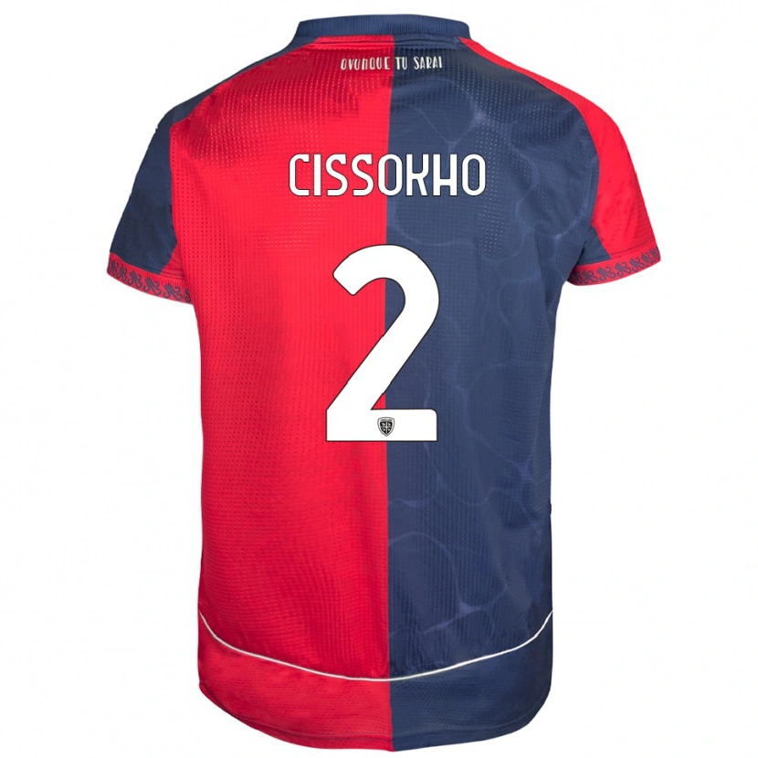 DanxenメンズMoussa Cissokho#2レッド ネイビーホームシャツ2025/26ジャージーユニフォーム