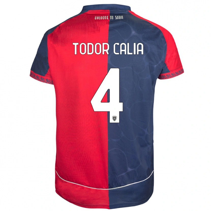 DanxenメンズFrancesco Todor Calia#4レッド ネイビーホームシャツ2025/26ジャージーユニフォーム