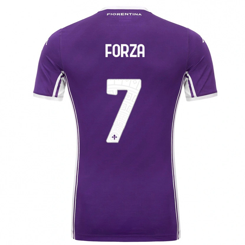 DanxenメンズFrancesco Forza#7パープル ホワイトホームシャツ2025/26ジャージーユニフォーム