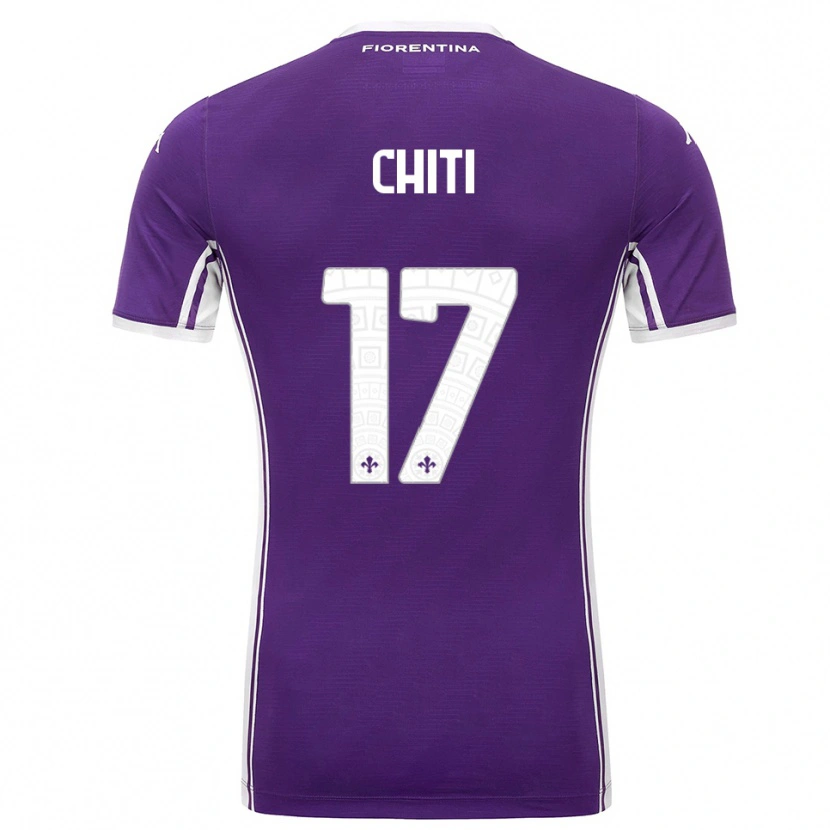 DanxenメンズAlessio Chiti#17パープル ホワイトホームシャツ2025/26ジャージーユニフォーム