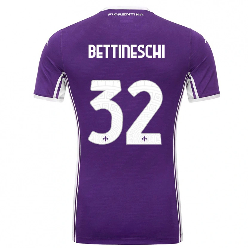 DanxenメンズGiorgia Bettineschi#32パープル ホワイトホームシャツ2025/26ジャージーユニフォーム