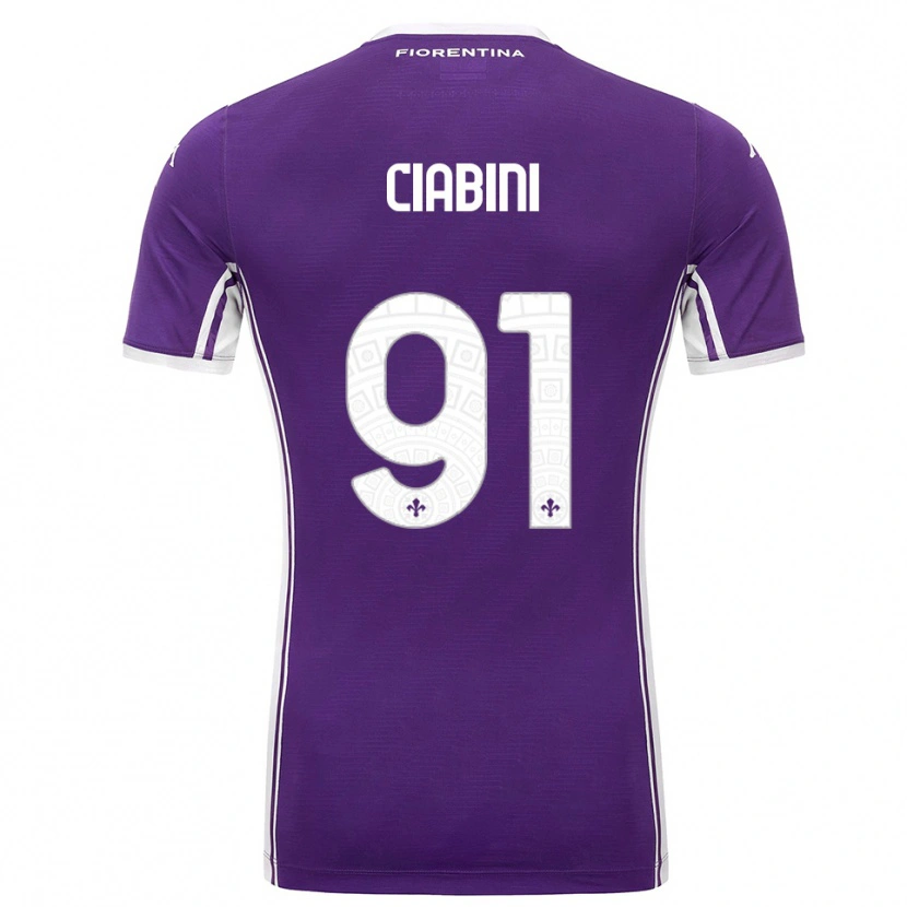 DanxenメンズGiulia Ciabini#91パープル ホワイトホームシャツ2025/26ジャージーユニフォーム