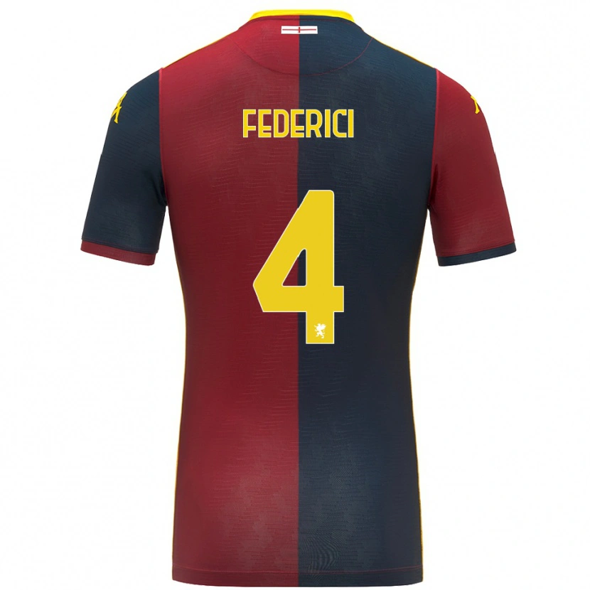 DanxenメンズMatteo Federici#4レッド ロイヤルブルーホームシャツ2025/26ジャージーユニフォーム