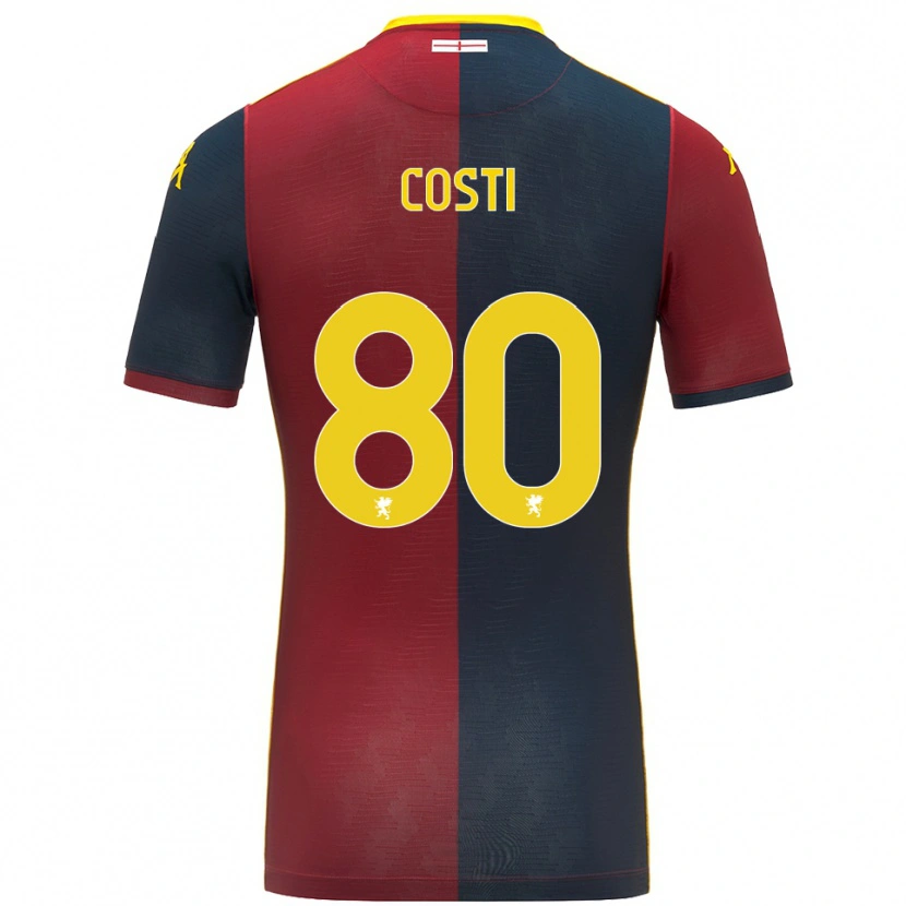 Danxenメンズファビアナ・コスティ#80レッド ロイヤルブルーホームシャツ2025/26ジャージーユニフォーム