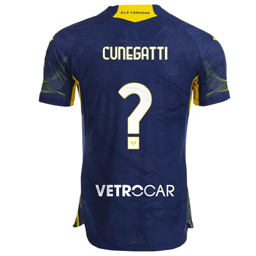 DanxenメンズAndrea Cunegatti#0ネイビー イエローホームシャツ2025/26ジャージーユニフォーム