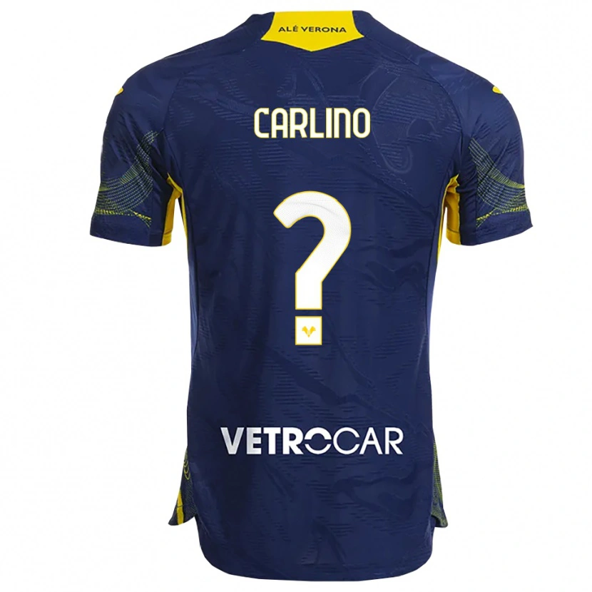 DanxenメンズLuca Carlino#0ネイビー イエローホームシャツ2025/26ジャージーユニフォーム