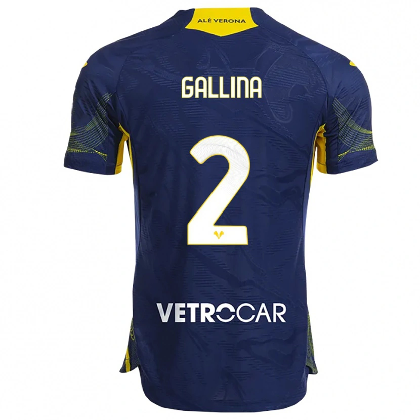 DanxenメンズAndré Gallina#2ネイビー イエローホームシャツ2025/26ジャージーユニフォーム