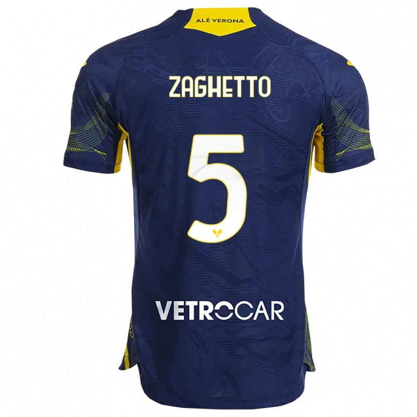 DanxenメンズHabib Zaghetto#5ネイビー イエローホームシャツ2025/26ジャージーユニフォーム
