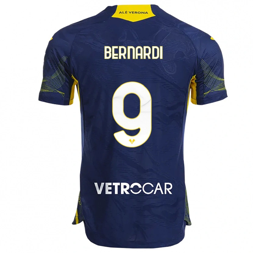 DanxenメンズVeronica Bernardi#9ネイビー イエローホームシャツ2025/26ジャージーユニフォーム