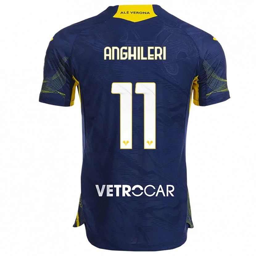 DanxenメンズFederica Anghileri#11ネイビー イエローホームシャツ2025/26ジャージーユニフォーム