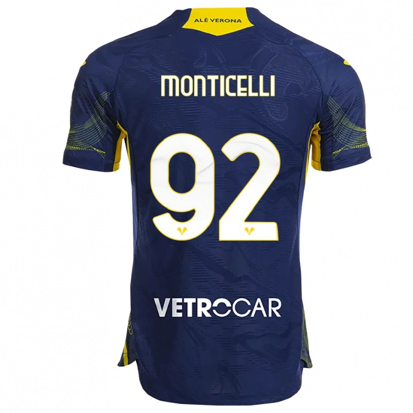 DanxenメンズLuca Monticelli#92ネイビー イエローホームシャツ2025/26ジャージーユニフォーム