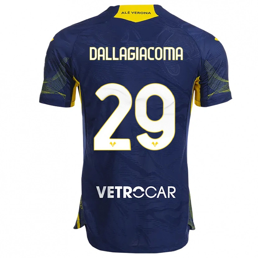 DanxenメンズStefania Dallagiacoma#29ネイビー イエローホームシャツ2025/26ジャージーユニフォーム