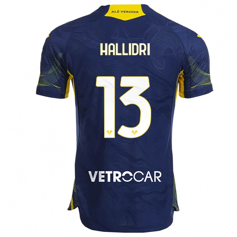 DanxenメンズFabian Hallidri#13ネイビー イエローホームシャツ2025/26ジャージーユニフォーム