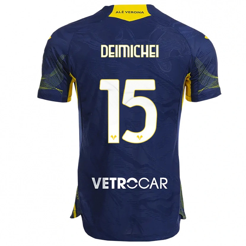 DanxenメンズRaffaele Deimichei#15ネイビー イエローホームシャツ2025/26ジャージーユニフォーム