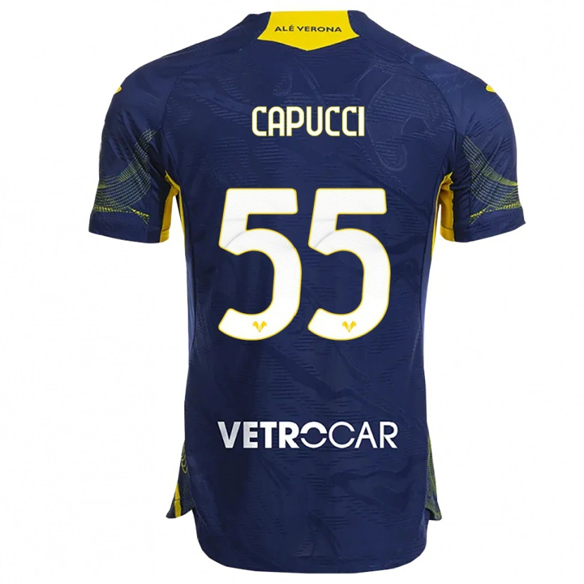 DanxenメンズLaura Capucci#55ネイビー イエローホームシャツ2025/26ジャージーユニフォーム
